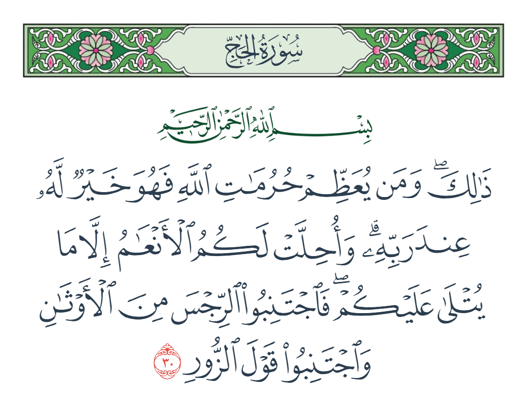  سورة الحج الآية رقم 30