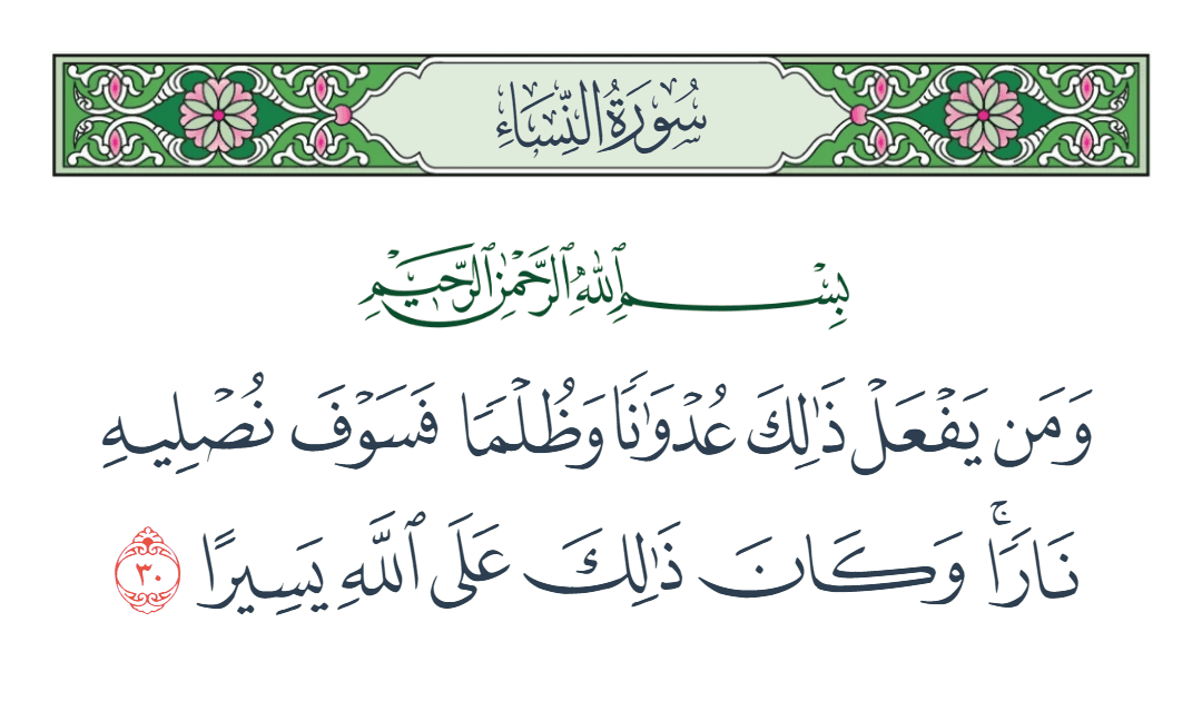  سورة النساء الآية رقم 30