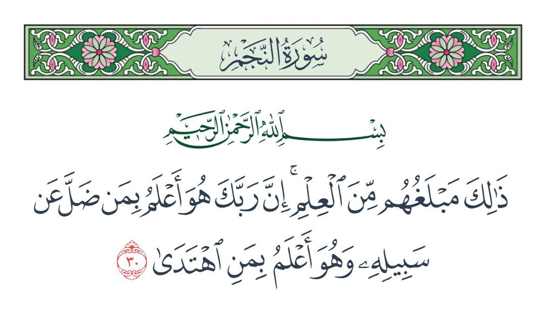  سورة النجم الآية رقم 30