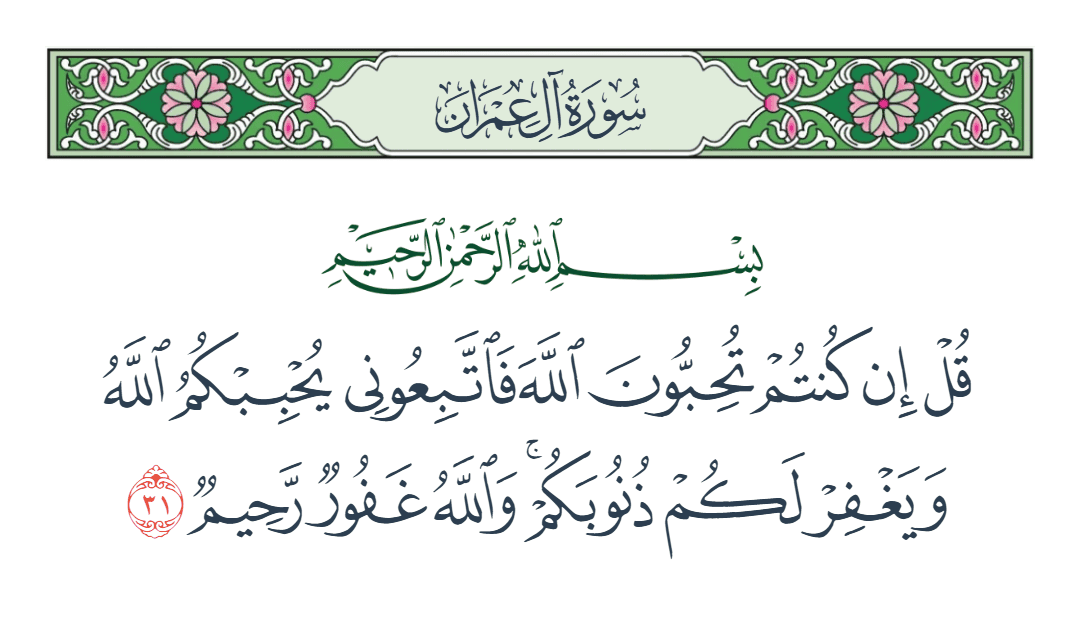  سورة آل عمران الآية رقم 31