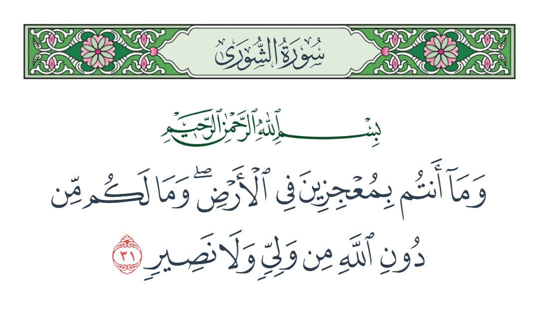  سورة الشورى الآية رقم 31