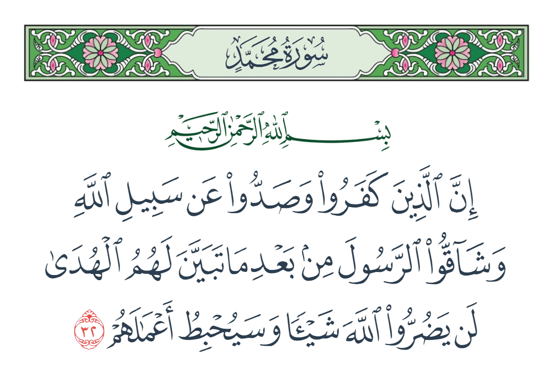  سورة محمد الآية رقم 32