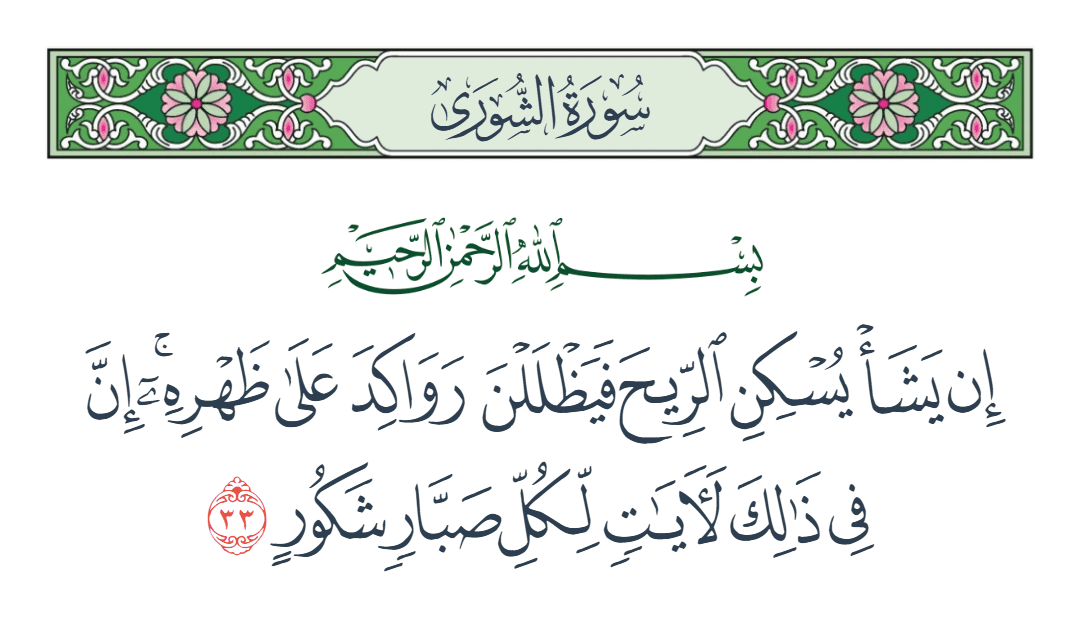  سورة الشورى الآية رقم 33