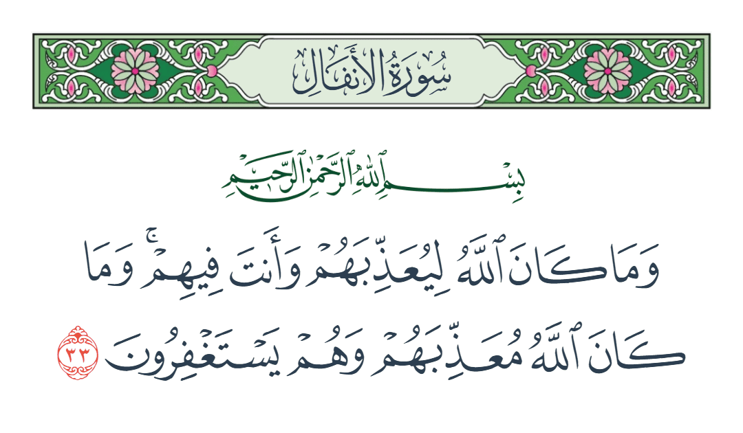  سورة الأنفال الآية رقم 33