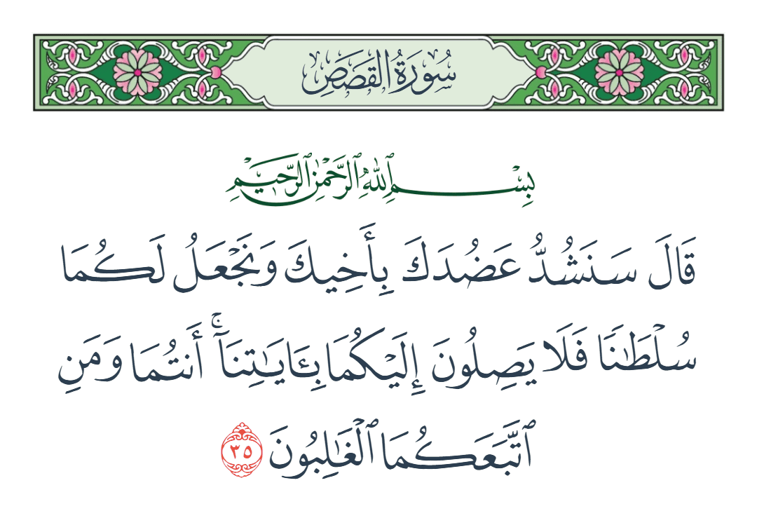  سورة القصص الآية رقم 35