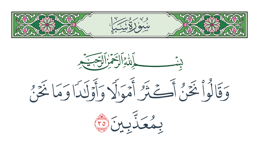  سورة سبأ الآية رقم 35