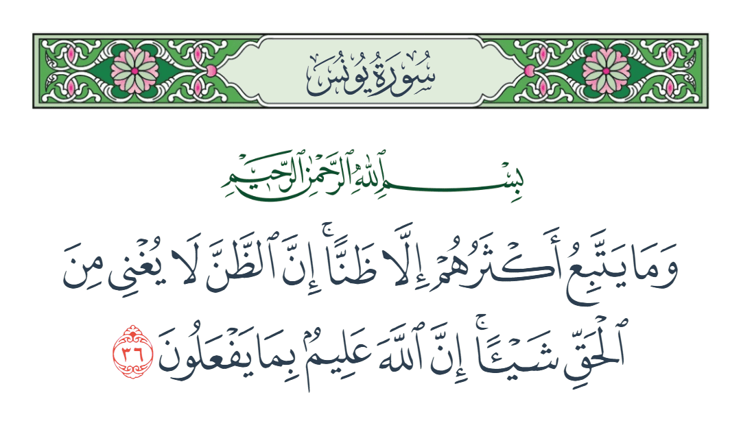  سورة يونس الآية رقم 36