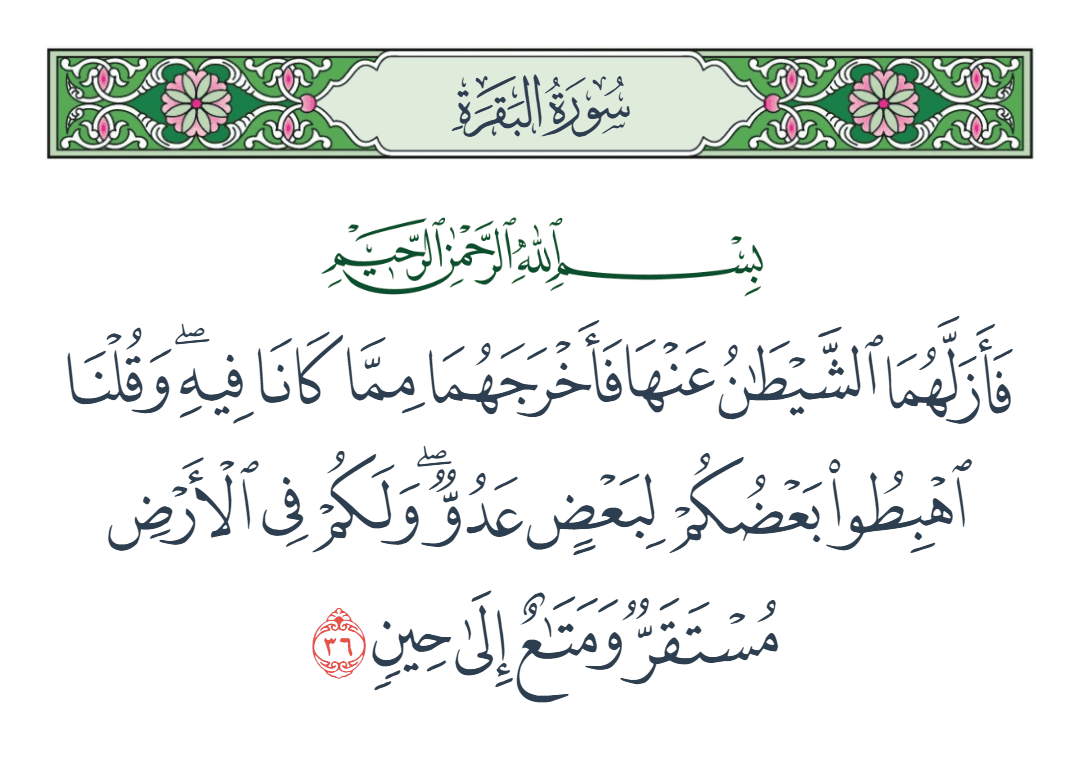  سورة البقرة الآية رقم 36