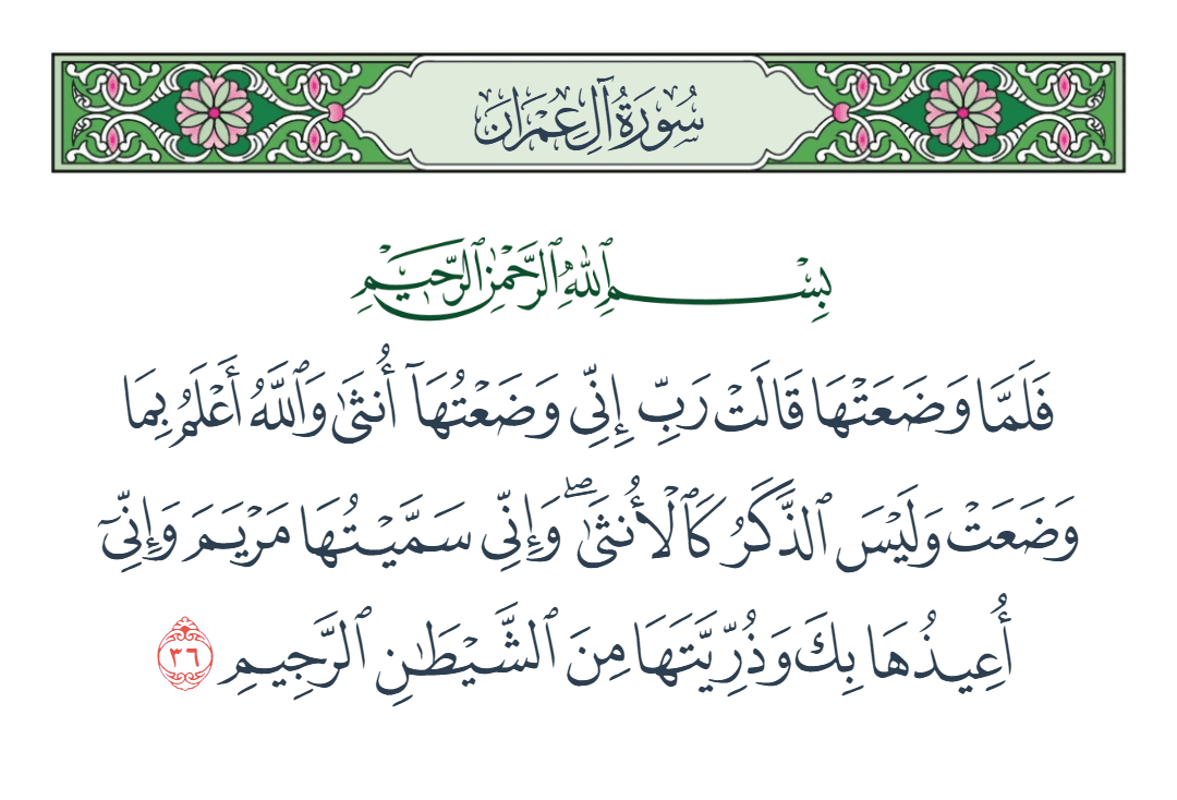  سورة آل عمران الآية رقم 36