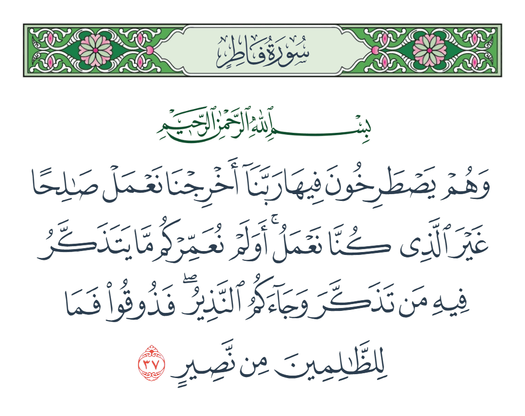  سورة فاطر الآية رقم 37