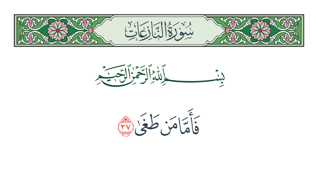  سورة النازعات الآية رقم 37