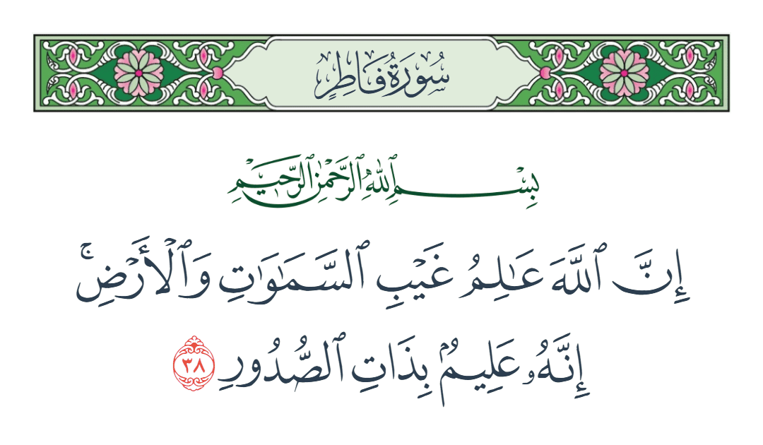 سورة فاطر الآية رقم 38