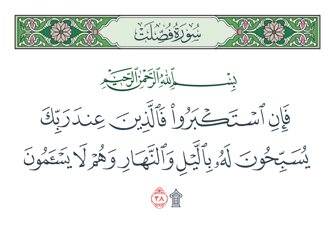  سورة فصلت الآية رقم 38