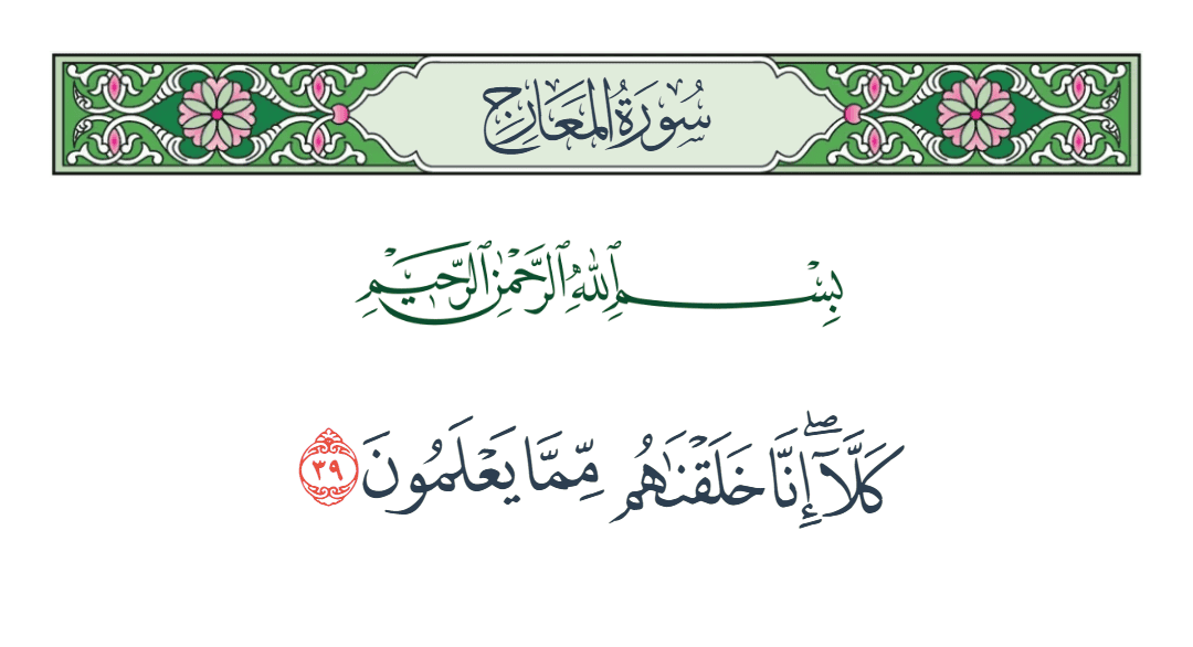  سورة المعارج الآية رقم 39