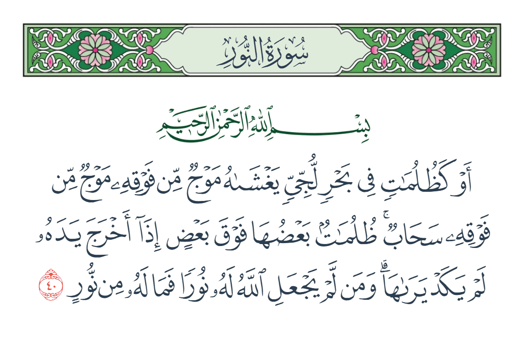  سورة النور الآية رقم 40