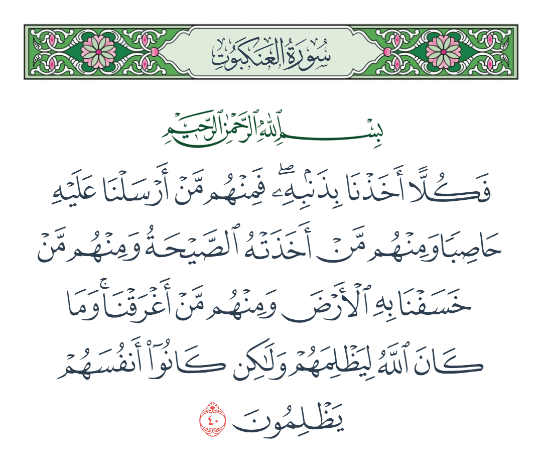  سورة العنكبوت الآية رقم 40