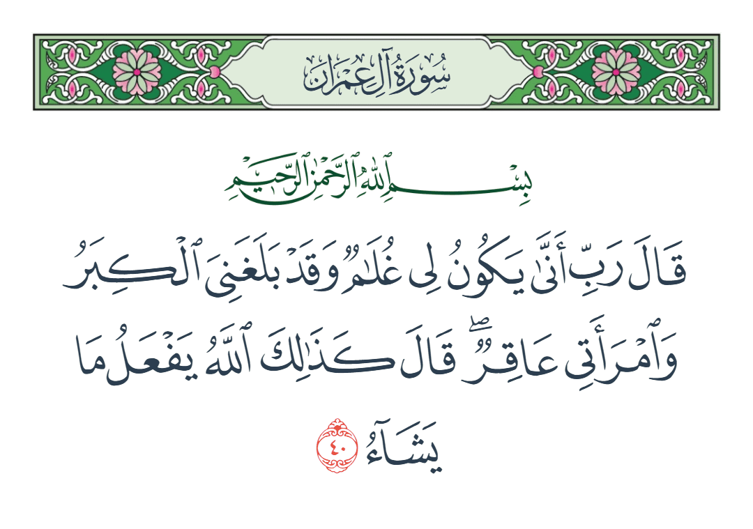  سورة آل عمران الآية رقم 40