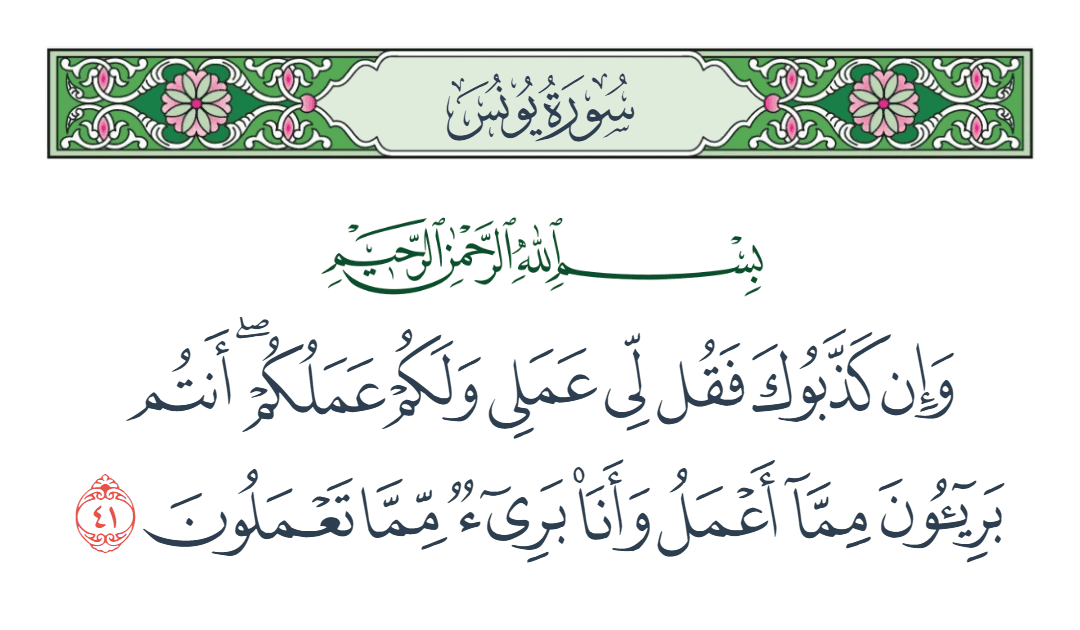  سورة يونس الآية رقم 41