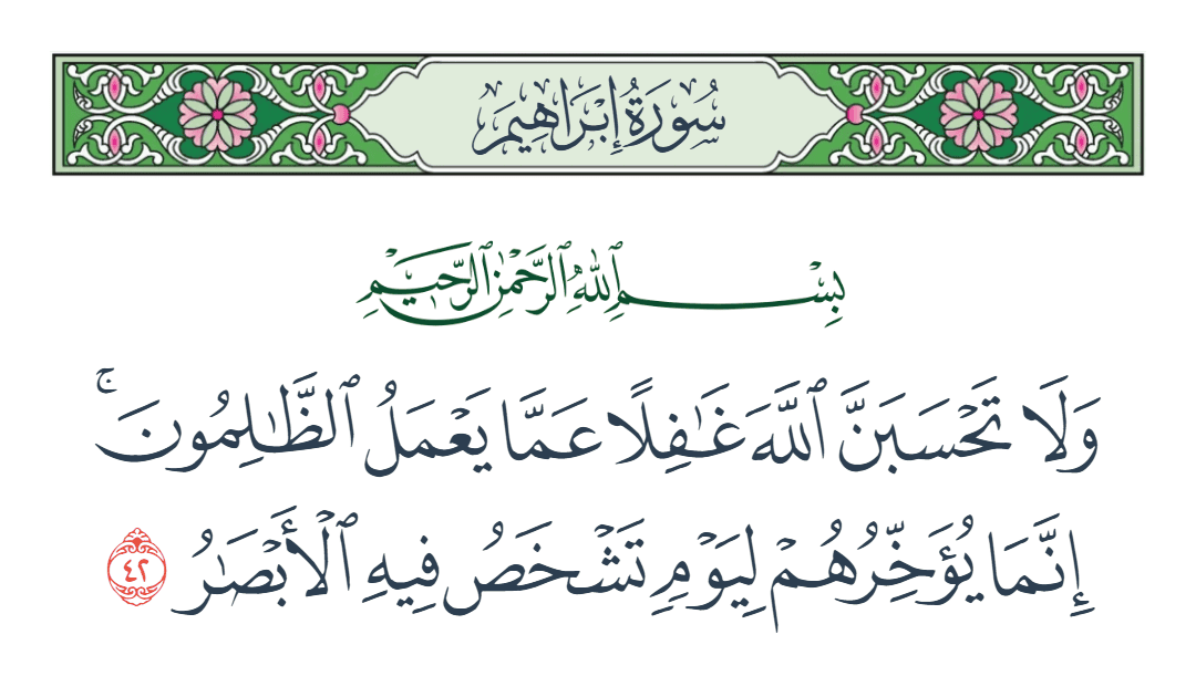  سورة إبراهيم الآية رقم 42