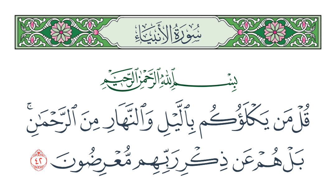  سورة الأنبياء الآية رقم 42