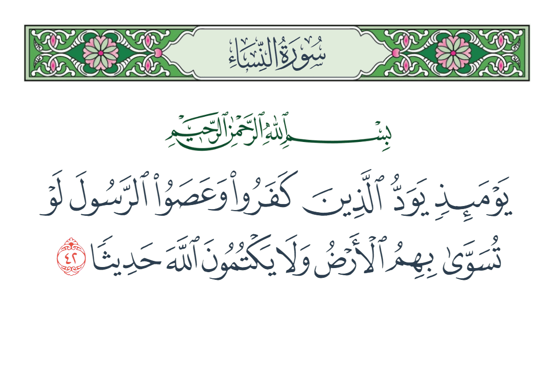  سورة النساء الآية رقم 42