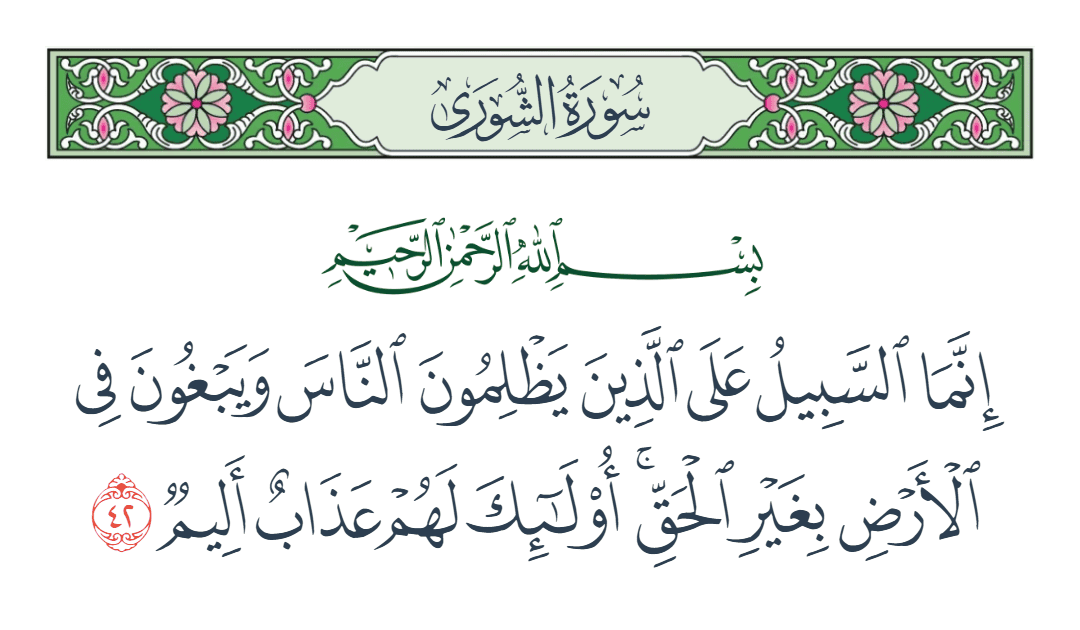  سورة الشورى الآية رقم 42