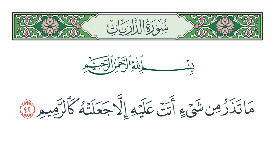  سورة الذاريات الآية رقم 42