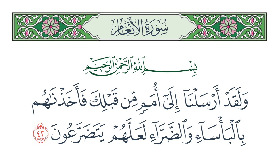 سورة الأنعام الآية رقم 42