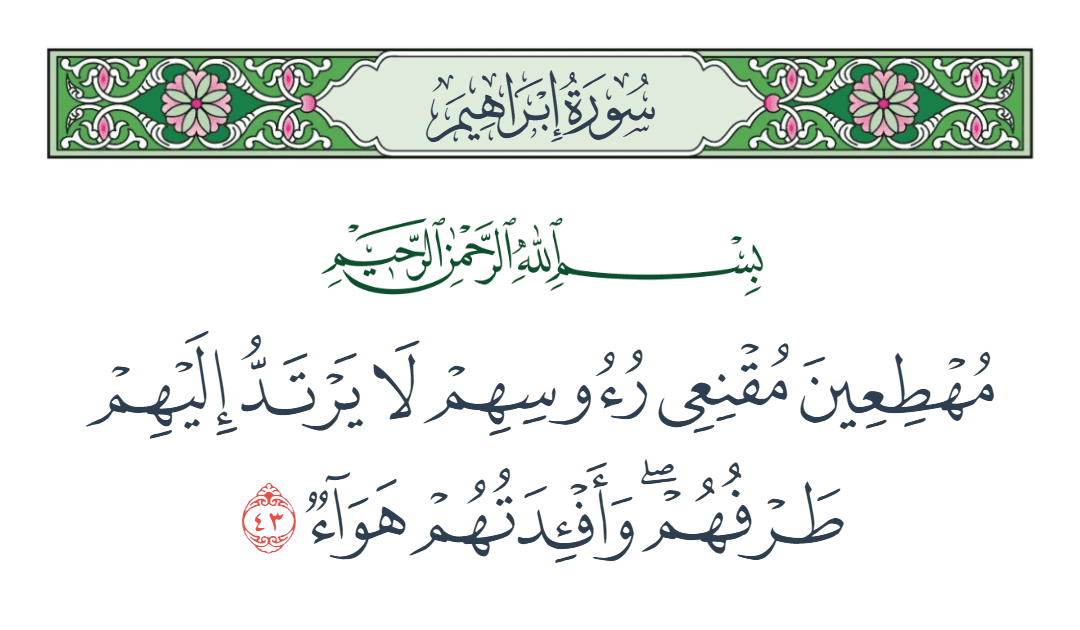  سورة إبراهيم الآية رقم 43