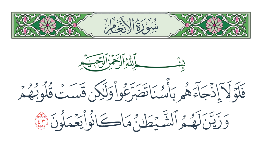  سورة الأنعام الآية رقم 43