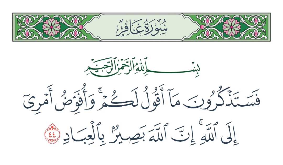  سورة غافر الآية رقم 44