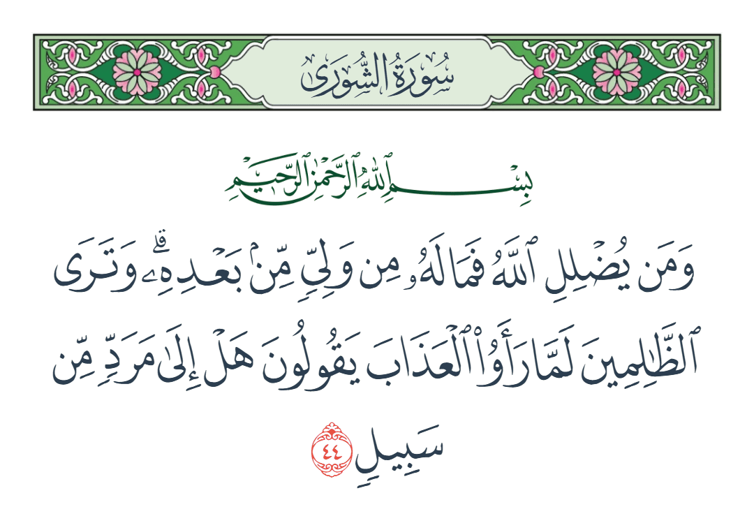  سورة الشورى الآية رقم 44