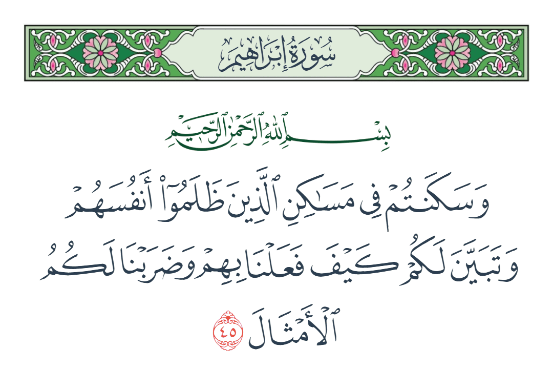  سورة إبراهيم الآية رقم 45