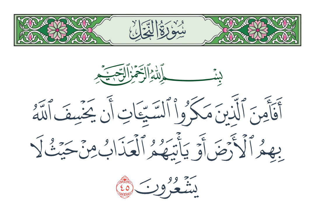  سورة النحل الآية رقم 45