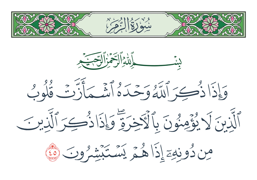  سورة الزمر الآية رقم 45