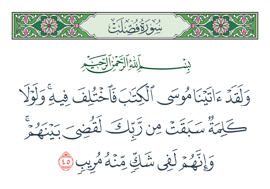  سورة فصلت الآية رقم 45