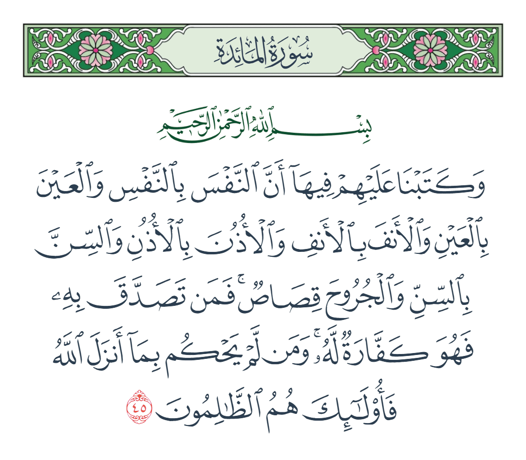  سورة المائدة الآية رقم 45