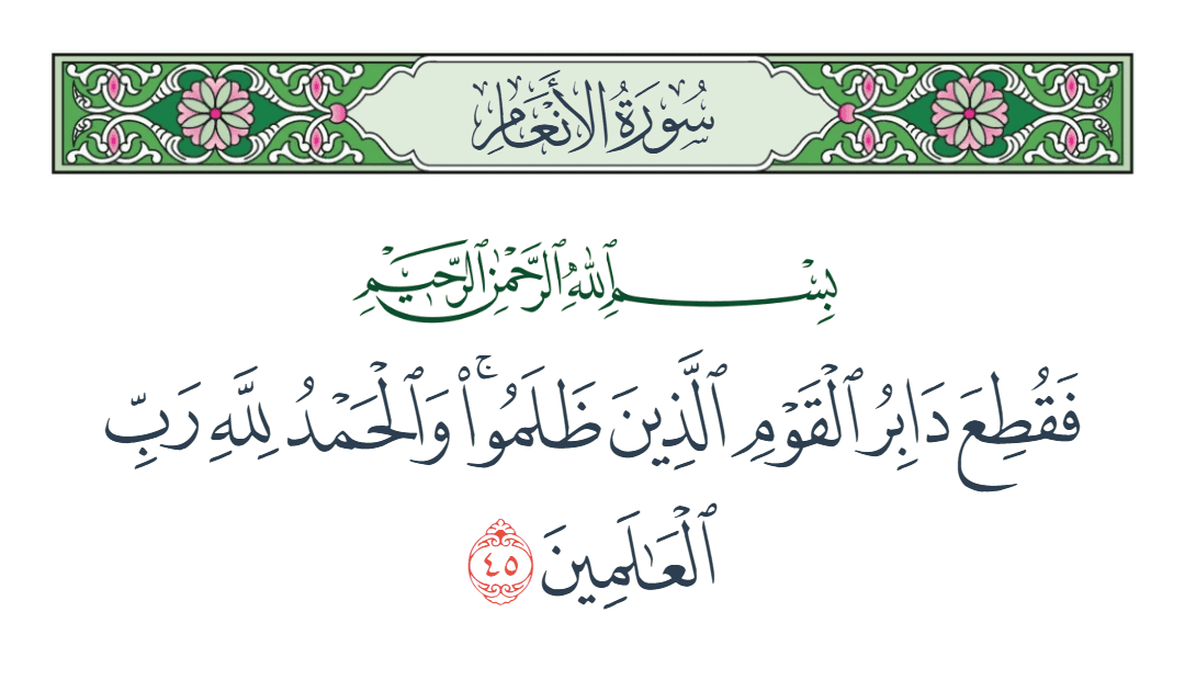  سورة الأنعام الآية رقم 45
