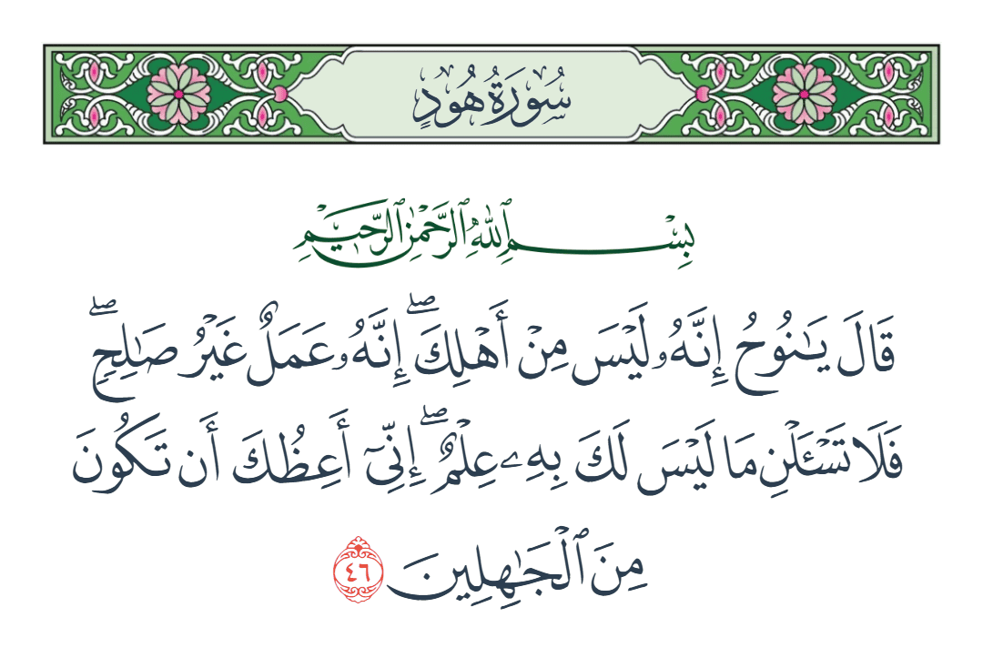  سورة هود الآية رقم 46