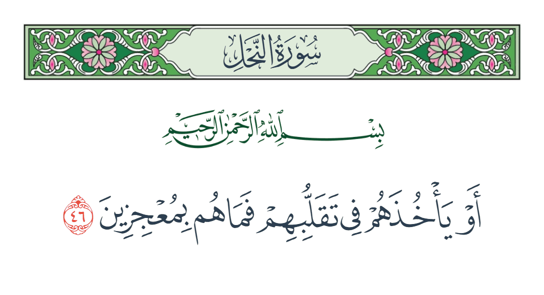  سورة النحل الآية رقم 46