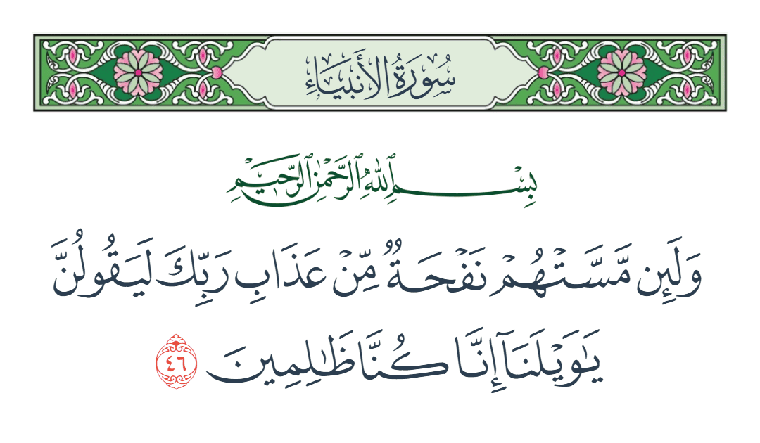  سورة الأنبياء الآية رقم 46
