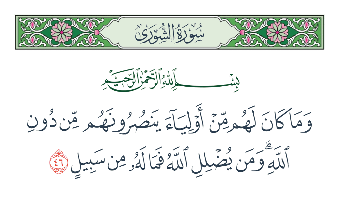  سورة الشورى الآية رقم 46