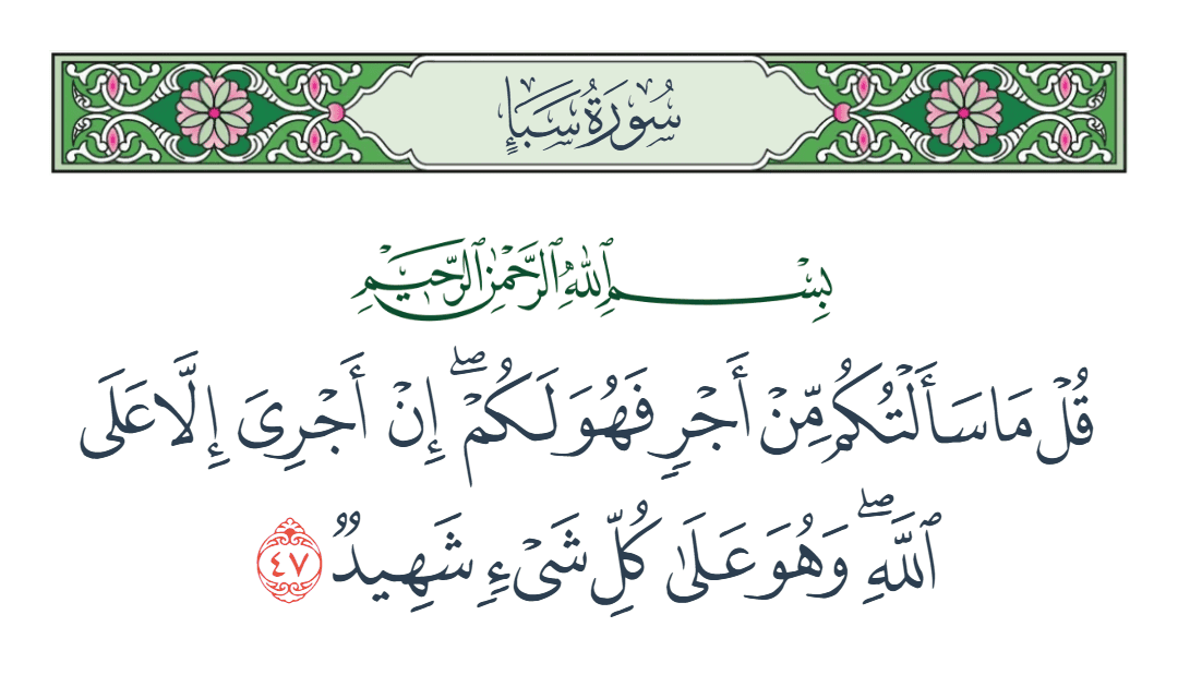  سورة سبأ الآية رقم 47