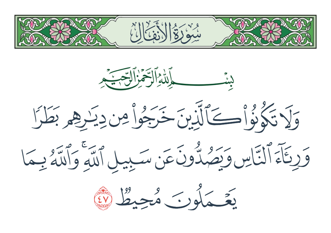  سورة الأنفال الآية رقم 47
