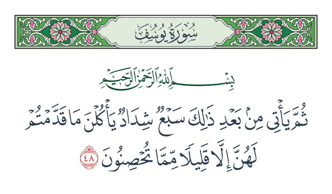  سورة يوسف الآية رقم 48