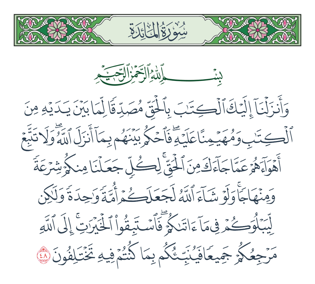  سورة المائدة الآية رقم 48