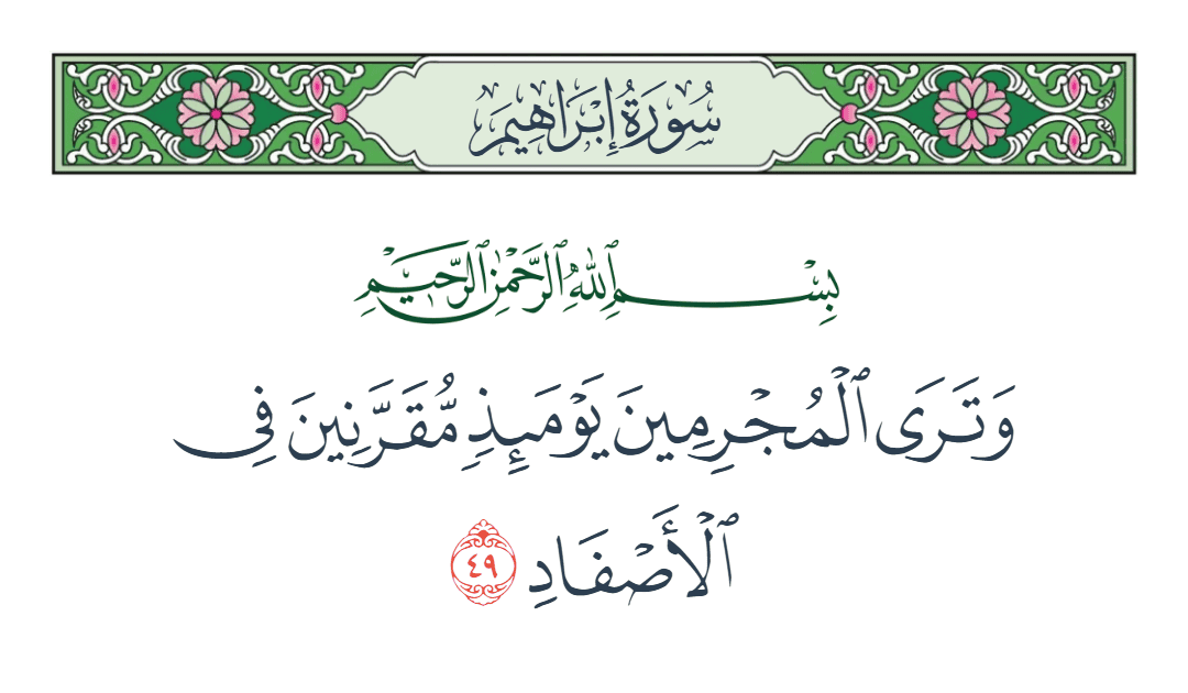  سورة إبراهيم الآية رقم 49