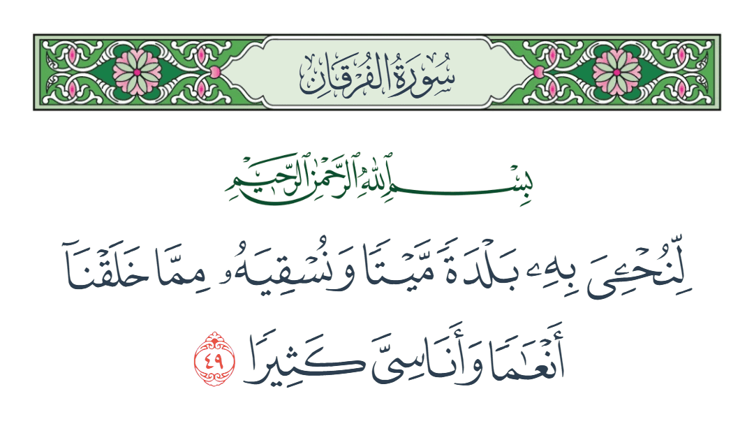  سورة الفرقان الآية رقم 49