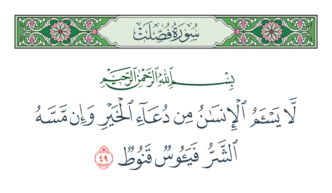  سورة فصلت الآية رقم 49