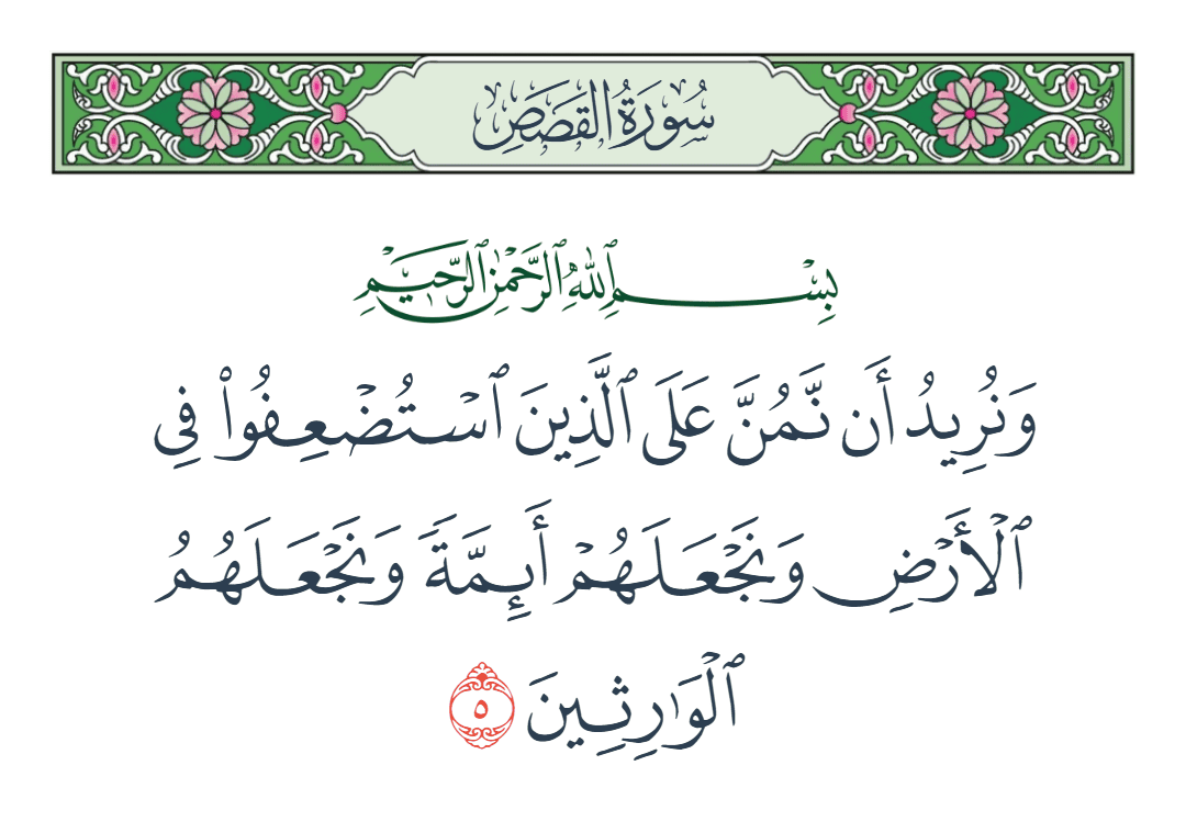  سورة القصص الآية رقم 5